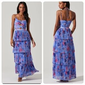 NEW ASTR the Label Daytona Dress in Periwinkle Pink Floral Size Small S